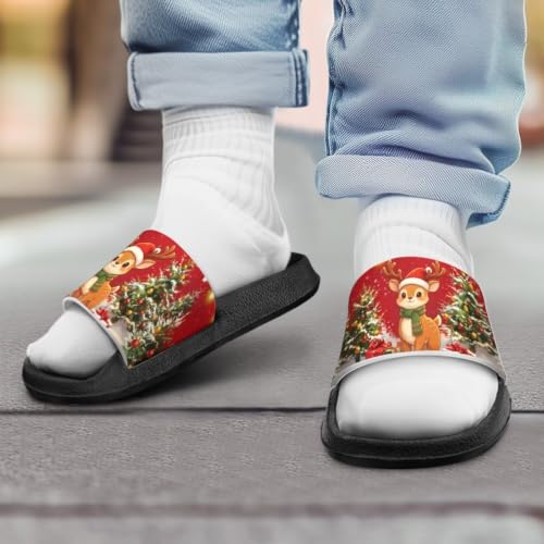 Image of Unisex Slides for Girls Boys Comfortable Slippers Slides Non-slip Shower Shoes House Fashion Thick for Indoor & Outdoor Gifts