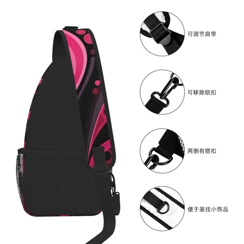 Mochila bandolera cruzada unisex con estampado abstracto miniatura 7