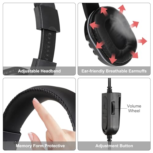 Headphone Fone de Ouvido para Jogos para PC, Headset Gamer, Plug 3.5mm, Microfone HD com Cancelament