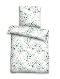 biberna 0024280 Bettwäsche Garnitur mit Kopfkissenbezug Baumwoll Soft-Seersucker 1x 155x220 cm + 1x 80x80 cm gelb