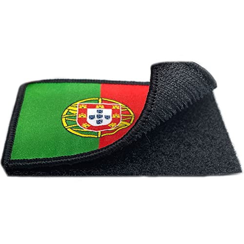Portugal Flagge Klettverschluss zum Aufnähen - Gestickter Portugiesischer Nationalpatch – Portugal-Flagge 75 x 50 mm