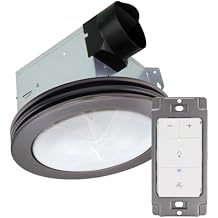 Akicon Ultra Quiet Bathroom Exhaust Fan with Light, Fan and Light Dimmer Switch Combo, 80 CFM 2.0 Sones Round Bathroom Ventilation Fan with Frosted Glass Cover Oil Rubbed Bronze