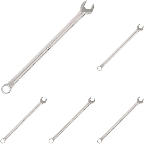 Miniatura 8 de URREA Llave combinada de 12 puntos, herramienta mecánica extra larga de 0.669 in con alcance extendido y acabado de níquel-cromo - 1217ML