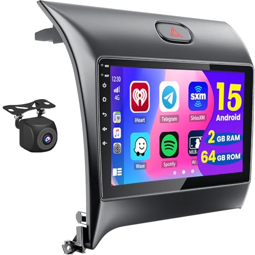 2+64GB Android 15 Car Radio for KIA Forte Cerato K3 2013-2018 Wireless Carplay Android Auto, 9' Touch Screen Car Stereo GPS Navi, WiFi, Bluetooth, Backup Camera, FM RDS Radio, EQ DSP, SWC