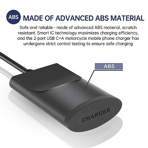 Pruie Carregador de telefone para motocicleta Dual USB A/C Carga rápida 3.0 Carregador USB para moto