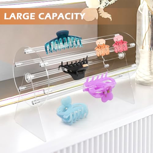 Saycker ﻿Claw Clip Organizer,360-Degree Rotating Hair Clip Holder,Clear Acrylic Display Stand for Hair Clips,Easy to Assemble,Keep Hair Claw Organize,Gift for Women/Girls — view 2