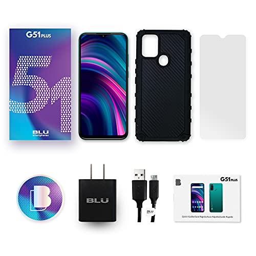 Blu G51 Plus | 2021 | All Day Battery | Unlocked | 6.5” Hd+ Infinity Display | 64 Gb | Triple 13Mp Camera | Us Version | Us Warranty | 3/64Gb | Green #TOP6