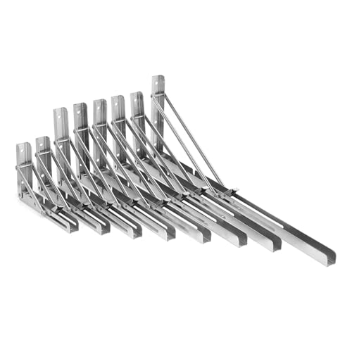 Support d'étagère 8 inch en acier inoxydable 304 pour table pliante murale 2 pièces