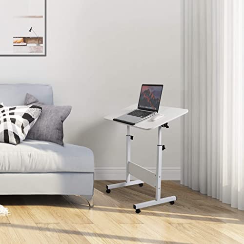 Reversible Table Height Adjustable Home Office Desk Portable Laptop Desk Suitable For Bedroom Bedside Office Living Room Sofa Mobile Small Space Portable Desk Furniture Size 15.7 * 31.5 Inches, White #TOP4