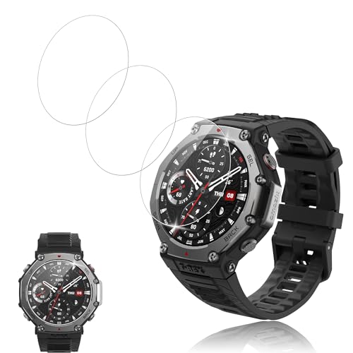Nutmeg�y3���Z�b�g�zAmazfit T-Rex 3 �p �K���X�t�B���� ���{���Ɏq�� amazfit t-rex3�t�C���� �ی�t�B���� 9H�d�x �����ߗ� �����^ �S�ʕی� �ϏՌ� �����x�^�b�` ��U�h�~ �����z�� �C�A�Ȃ� �ȒP�\��t�� �X�}�[�g