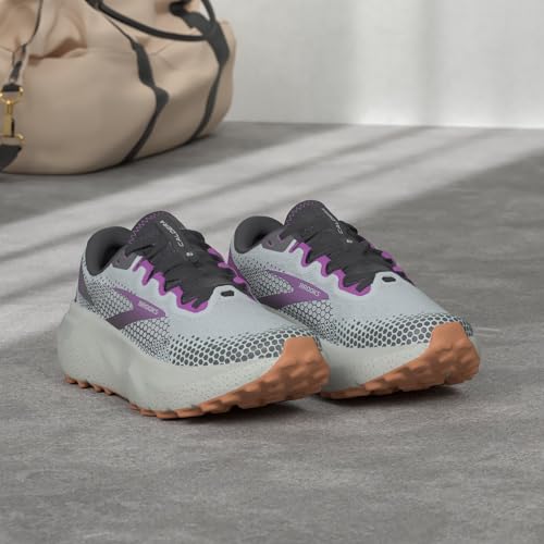 Brooks Brooks Women’s Caldera 6 Trail Running Shoe - Oyster/Blackened Pearl/Purple - 5 Medium