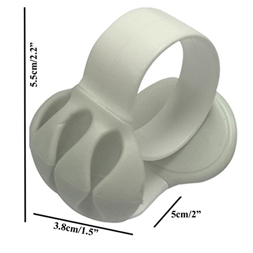 Coralpearl Desk Cable Drop Clips Weighted Silicone Desktop Organizer Small Line Ties Fixer Tidy Table Top Wire Holder Clamp Non Adhesive Cord Management Set For Home Office (White 2Pcs) #TOP1