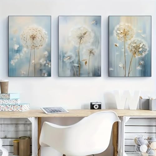 Affiche pissenlit blanc et or pour habiller un mur vide sans charger la piece