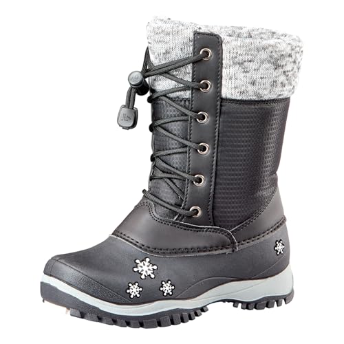 Baffin Unisex Kids' Junior AVERY Waterproof Insulated Comfort-Fit Multi-Layer Mid-Calf Lace-Up Snow Boots, Arctic Rubber Base