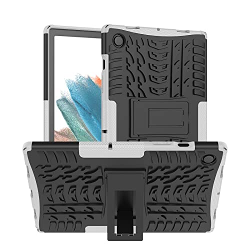 HoYiXi Cover Case for Samsung Galaxy Tab A8 10.5-inch 2021 SM-X205 / SM-X200 Shockproof Tough Heavy-Duty Armor Cover Kids Anti-Drop Double Protective Case for Samsung Galaxy Tab A8 10.5'' 2021, white