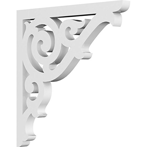 Ekena Millwork BKTP01X08X08AT Athens Architectural Grade PVC Brackets, 5/8"W X 8"D X 8"H