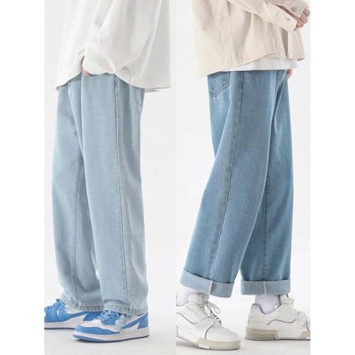 Men's Straight Leg Loose Fit Jeans Casual Denim Pants with Classic Pockets Zipper Fly2