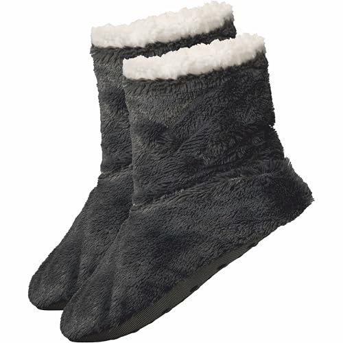 GAWILO Damen Home Booties (1 Paar) warme Hausschuhe mit weicher Sohle | Stoppersocken | Hüttensocken | rutschfeste Sockenschuhe mit ABS (DE/NL/SE/PL Numerisch 41 42 Regular Regular grau)