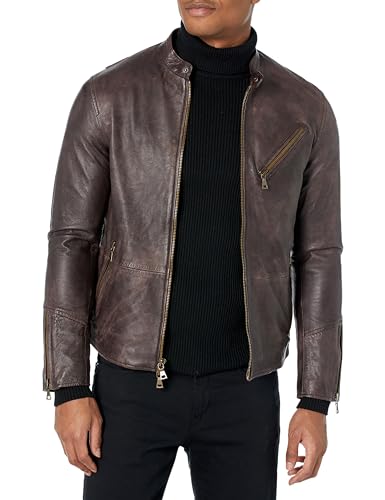 Image of John Varvatos Men's Conner Leather Racer Jacket