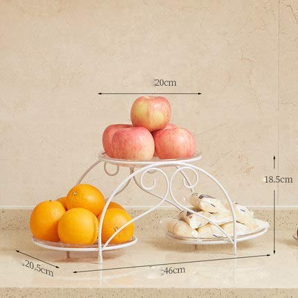 3-Tier-Obstkorbhalter aus Metall mit Abnehmbarer Acrylplatte, dekorativer Schalenständer für Obst, Gemüse, Snacks, Weiß