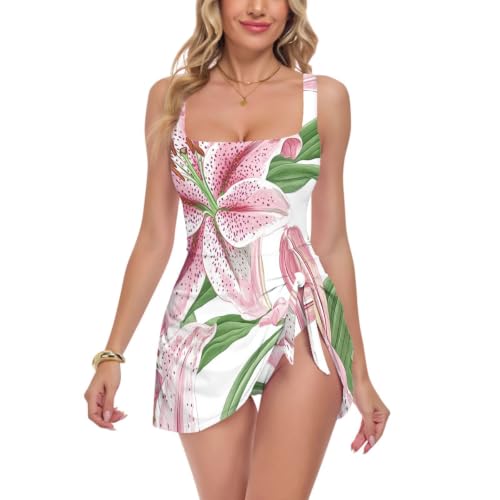 Traje de baño acolchado para mujer Guyana Regia Lily floral