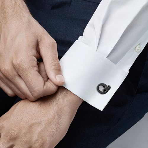 A-Z Cufflink for Men, Personalized Initial 26 Letter Cuff Links in Black Color for Wedding Business Party - Q - Thumbnail 2