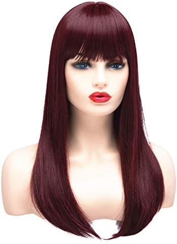 BESTUNG Short Blonde Wig Ombre Dark Blonde Bob Wig with Fringe Neck Length Blonde Wavy Hair Wig Fancy Dress Synthetic Wigs for Women With Dark Roots Natural Looking 10 Inches