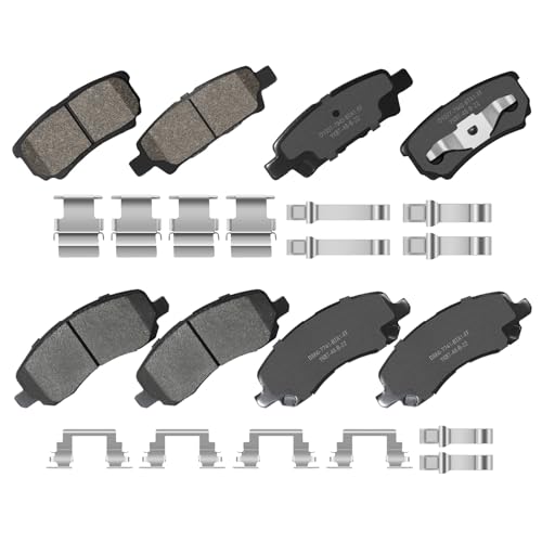 YxpBrake Front Rear Ceramic Brake Pads with Hardware Fit for