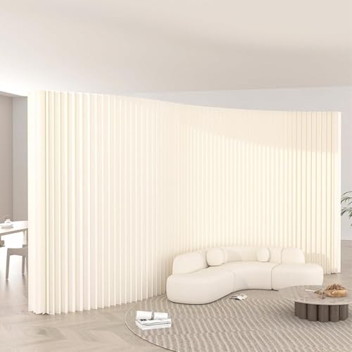 Biombo divisor de habitación de papel plegable, división de privacidad ligera e independiente para el hogar, oficina, sala de estar, dormitorio, estudio, 1,8 m de altura x 8 m de largo