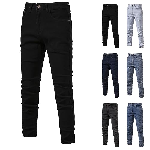 Skinny Jeans for Men Slim Fit Wash Stretch Denims Pants Fashion Casual Elastic Straight Trousers3
