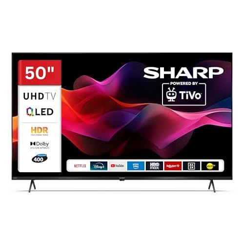 Sharp 50HM5745E QLED Fernseher 50 Zoll Smart TV Powered by TiVo - 4K UHD Fernseher mit Dolby Vision HDR, Dolby Atmos und Triple-Tuner, QLED TV (2026)