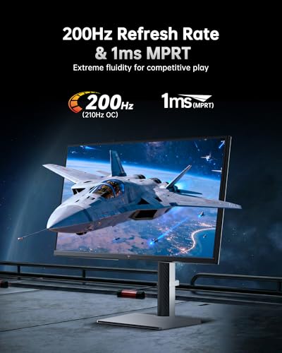 Image of KTC M27T6S 27 Inch Gaming Monitor, 1440P Mini LED Monitor 200Hz(OC 210Hz), 157%sRGB, HDR 1000, 1ms MPRT, Adaptive Sync, HDMI DP Port, Tilt Swivel Pivot Height Adjustment, VESA Mount Vertical Monitors
