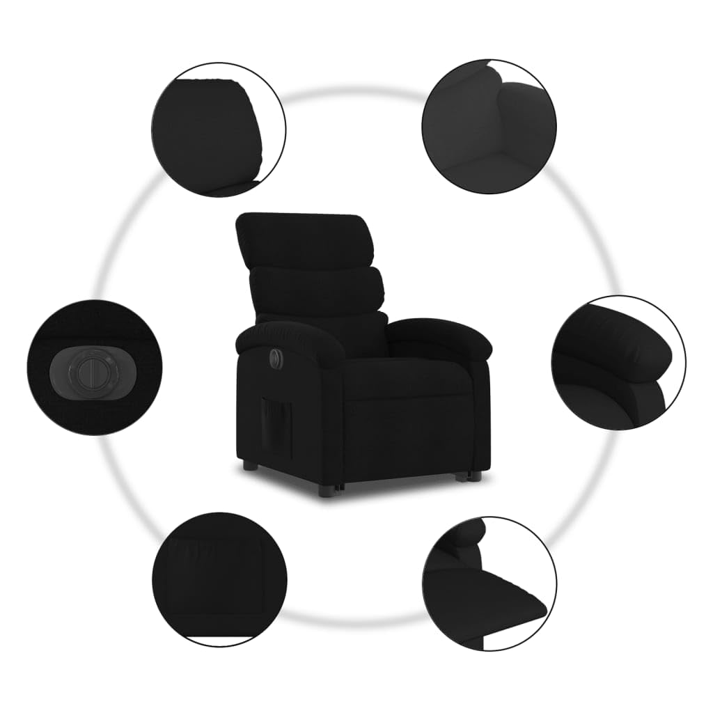 ShGaxin Fotelik elektryczny z czarnej tkaniny podnoszone fotel, fotele kinowe, fotele Salon, Fotel Tantra, Fotel telewizyjny, Fotel do karmienia piersią - 3204004