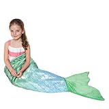 Catalonia Kids Mermaid Tail Blanket, Cozy Mermaid Sleeping Bag, Fish Scale Pattern, Mermaid Gifts for Girls Birthday