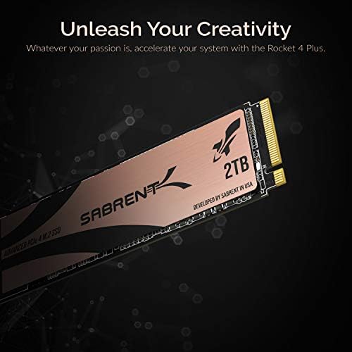 Sabrent 2TB Rocket 4 PLUS NVMe 4.0 Gen4 PCIe M.2 Internal SSD Extreme Performance Solid State Drive R/W 7100/6600MB/s (SB-RKT4P-2TB)