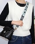 Black Crossbody Strap Purse, Sac de remplacement ceinture pour Purse Handbag Guitar Camera, Cool réglable Toile large bandoulière pour les femmes hommes filles, avec Crochets dorés(Moon & Étoile), Lune