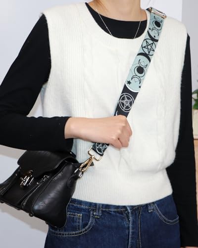 Image of Crossbody Purse Strap for Women Men Girls Boys Mother Girlfriend Gift, Replacement Bag Belt Strap for Purse Handbag Guitar Camera, Adjustable Canvas Wide Shoulder Strap with Golden Hooks