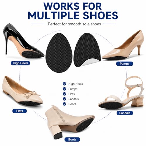 Image of Shoe Sole Bottom Protector, Self-Adhesive Grips, Non-Slip Pads, Sole Guard, Anti-Slip Grips for Bottom of Shoes(3.5'' by 2.5'', Black)