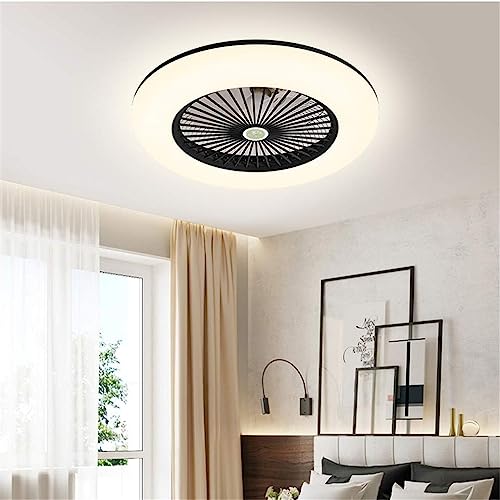 Ventilador de techo con luz, Lámpara de techo con ventilador LED inteligente Dagea, con iluminación y control remoto, velocidad variable de 3 velocidades, 4 modos de sincronización, luces de techo sil