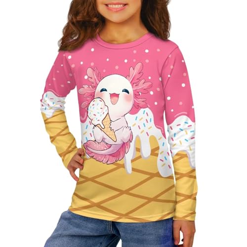 Image of Kids Long Sleeve Shirts for Girls 3-16 Year Old Cute Clothes for Teen Girls Casual Workout Tops