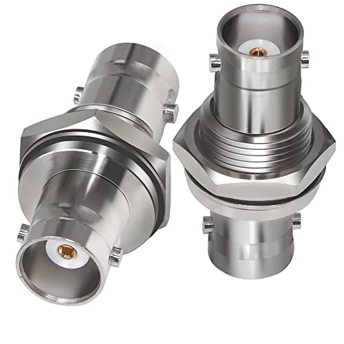 BNC Female Bulkhead Connector TUOLNK BNC Female to BNC Female Panel Mount Coax Adapter for CCTV Security Camera 2pcs