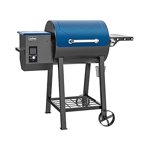 ASMOKE AS500N-1 Electric Wood Fired Pellet Grill and Smoker, Pack of 5 Seasoning BBQ Kit, Safe Certificated, 465 sq in Cooking Area, 8 in 1 Outdoor Cooker, PID Control Temperature 180℉ to 500 ℉,Tahoe Blue