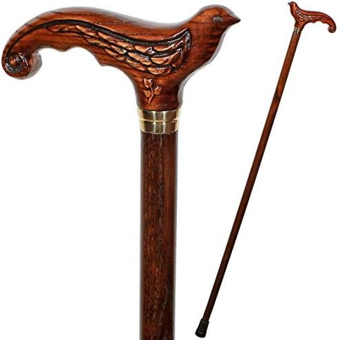Elegant Pretty Swallow Bird Wood Carved Walking Stick Cane for Women Ladies Fashionable Dressy Wooden Art