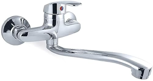 Generic Wand Küchenarmatur Wandmontage Wandarmatur mit schwenkbarem Auslauf 360° Drehbar Armatur für Küche Spüle Einhebelmischer