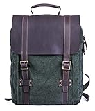 Gootium Canvas Leather Backpack - Tie-Dyed Style Vintage Laptop Pack for Everyday