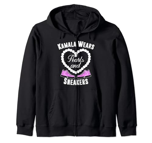 Kamala Wears Pearls & Sneakers Zip Hoodie