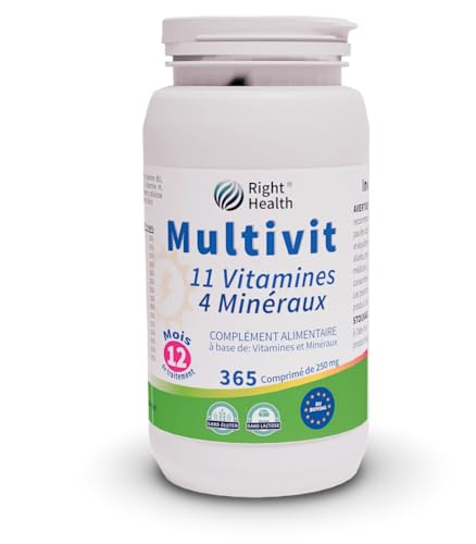 MULTIVIT: Multivitamines et Minéraux 365 Comprimés (1 An). Complement Alimentaire 15 Nutriments Essentiels 11 Vitamines 4 Minéraux. Multivitamines Femme et Homme. Énergie et physique et mentale.