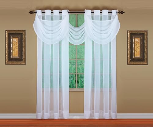 Image of Today's Curtain, Emelia Grommet Sheer Panel 84 inch White, 59 inch W x 84 inch L