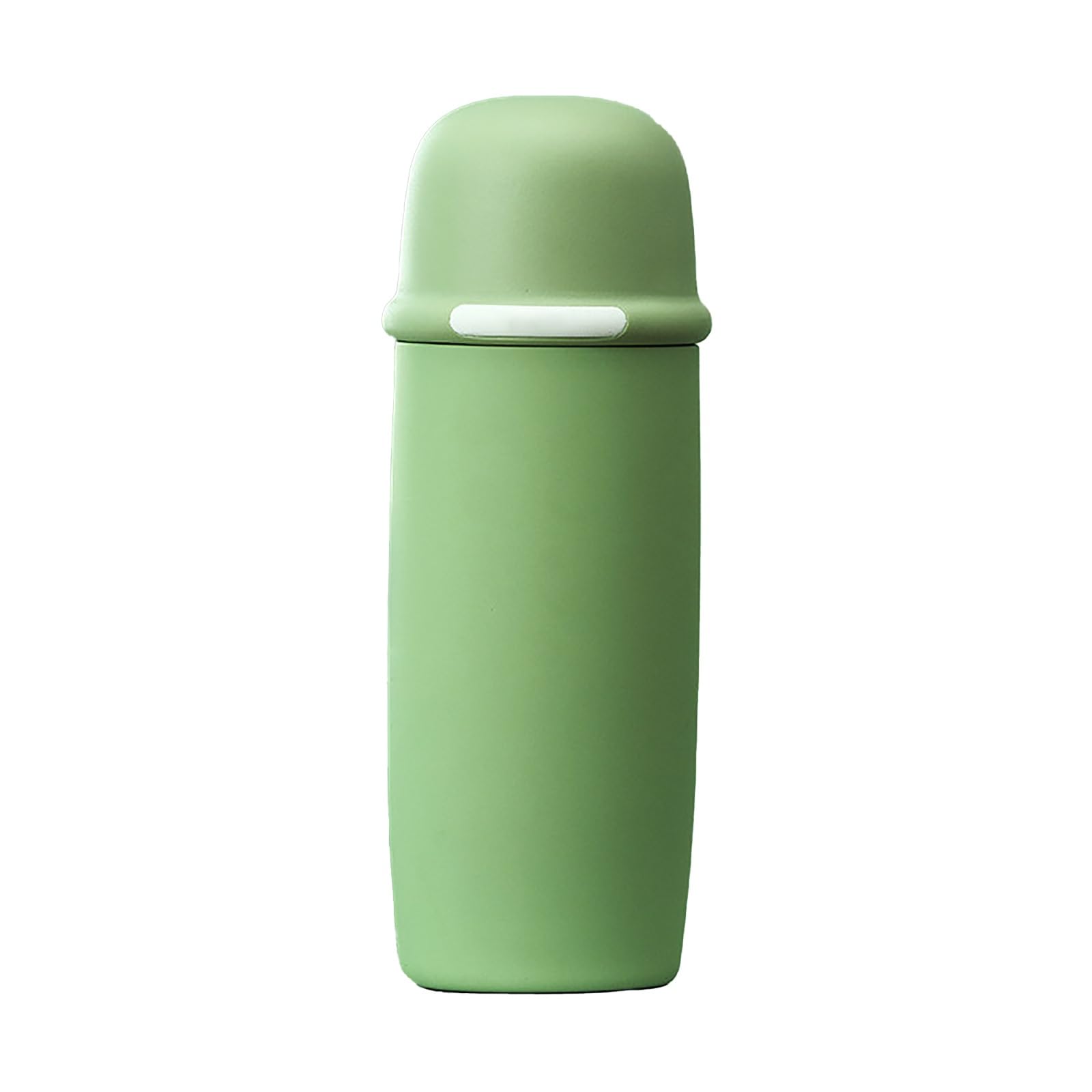 460ml, Taza Termo Cafe, Vaso Termo Cafe para Llevar, Diseño con Asa Oculta, Material de Acero Inoxidable, Ideal para La Escuela, Deportes, Viajes y Acampadas(Green)