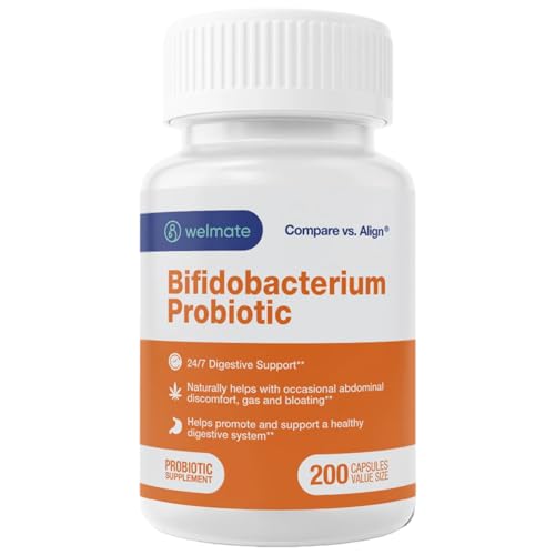 WELMATE Bifidobacterium - Probiotic Supplement - Supports Gut Health - Immune Support - Digestive Enzymes - Gluten Free - Vegan - Men & Womens Probiotic - Value Size - 200 Count